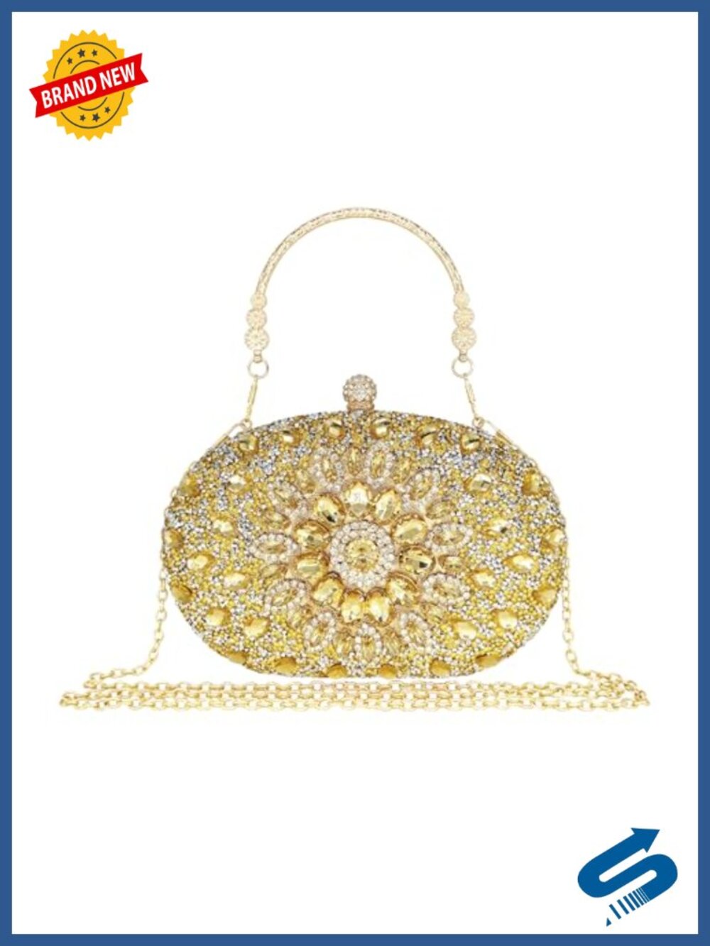 Rhinestone Crystal Evening Clutch Sparkly Formal Wedding Handbag